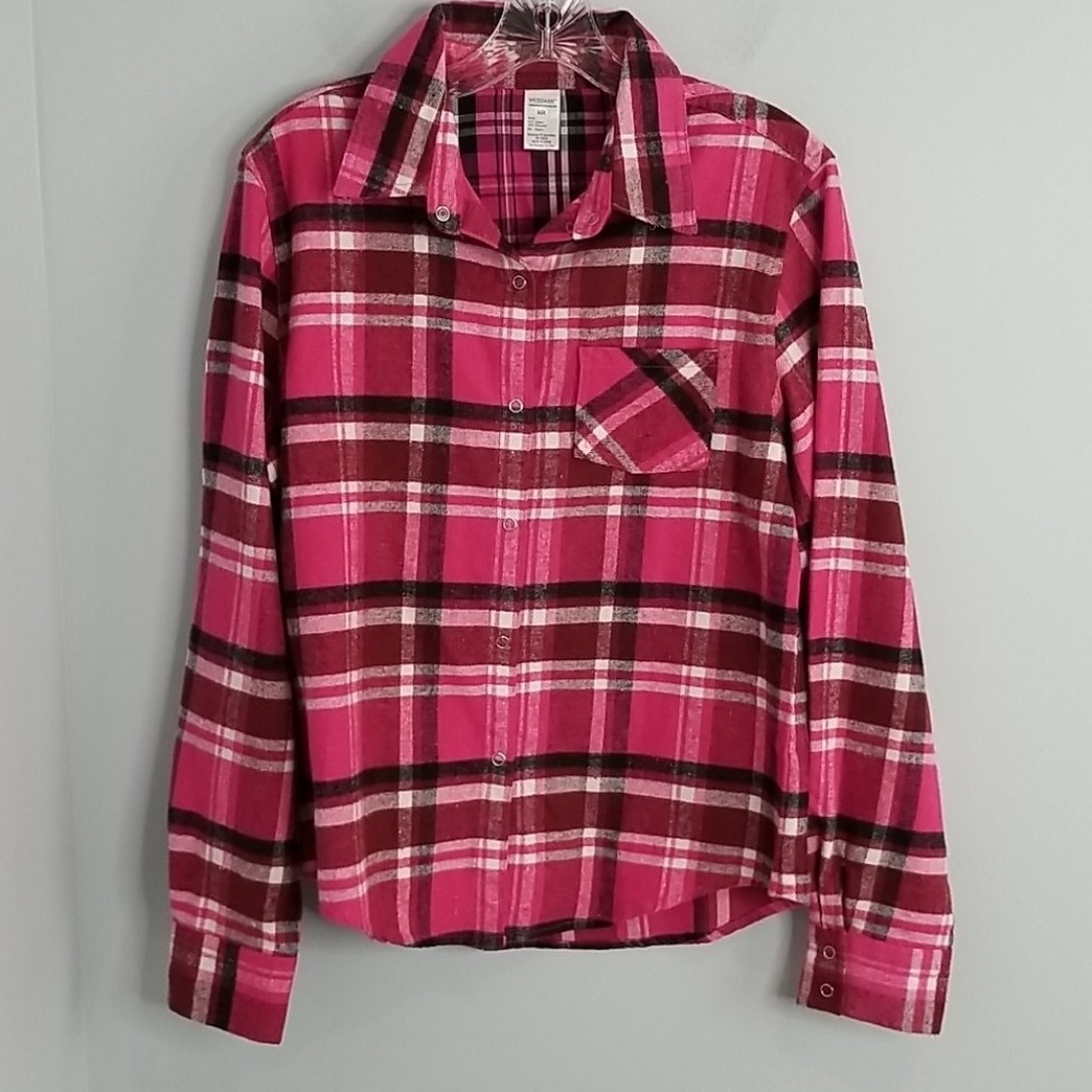 WEISSMAN Pink Plaid Flannel with Snaps MA
